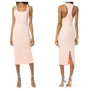 MISHA Pale Pink Sleeveless Sheath Midi Dress, size 14
